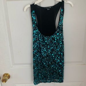 Teal Sequin Tanktop